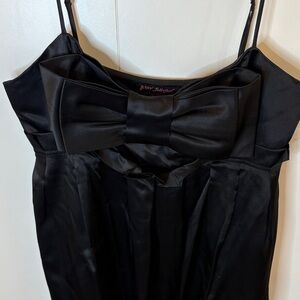💖 Betsey Johnson Vintage Black Satin Bow “Babydoll” Dress | 8